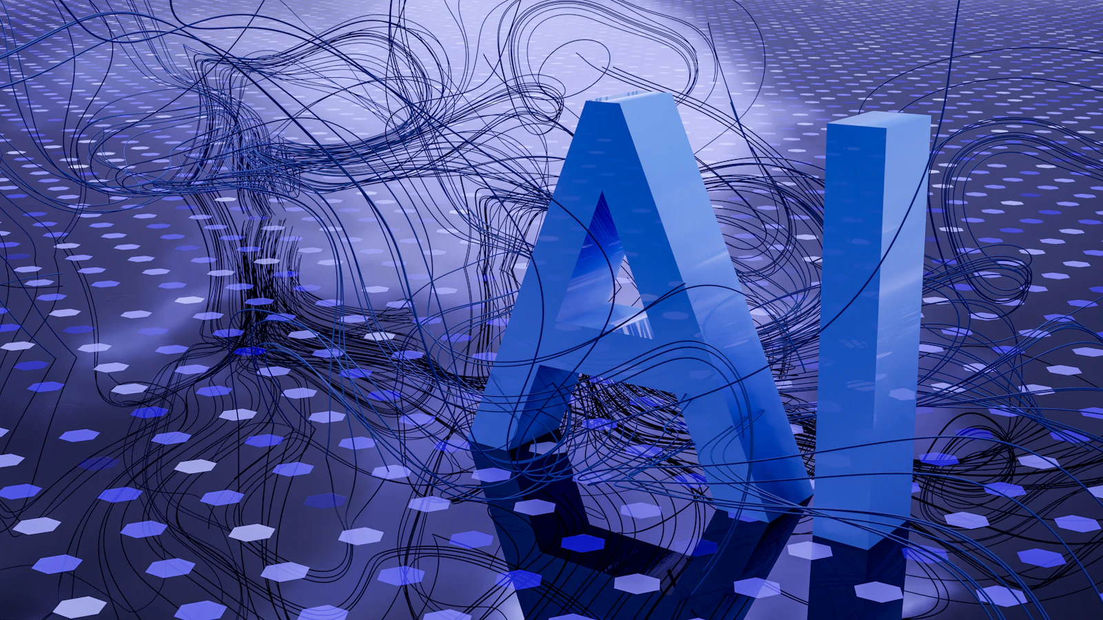 Abstract visualization of artificial intelligence and data processing
